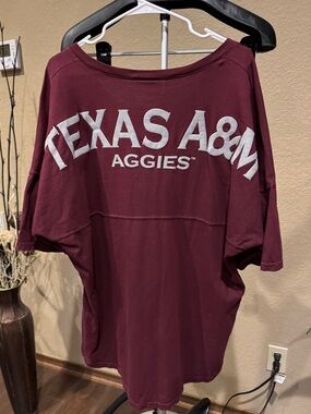 Texas A&M  Aggies Spirit Oversized Maroon Graphic Tee